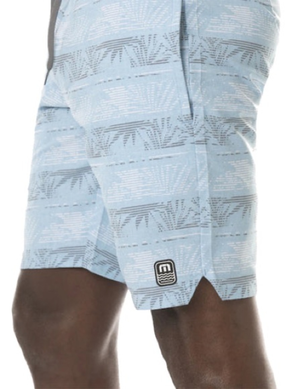 Travis Mathew Rip Me Off Swim Trunks Blue Tropical Print 34 Boardshorts
